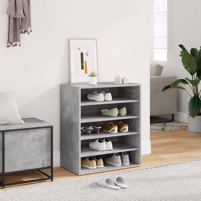 Armadio porta scarpe moderno vidaXL Grigio L: 60 cm, P: 35 cm, H: 70 cm