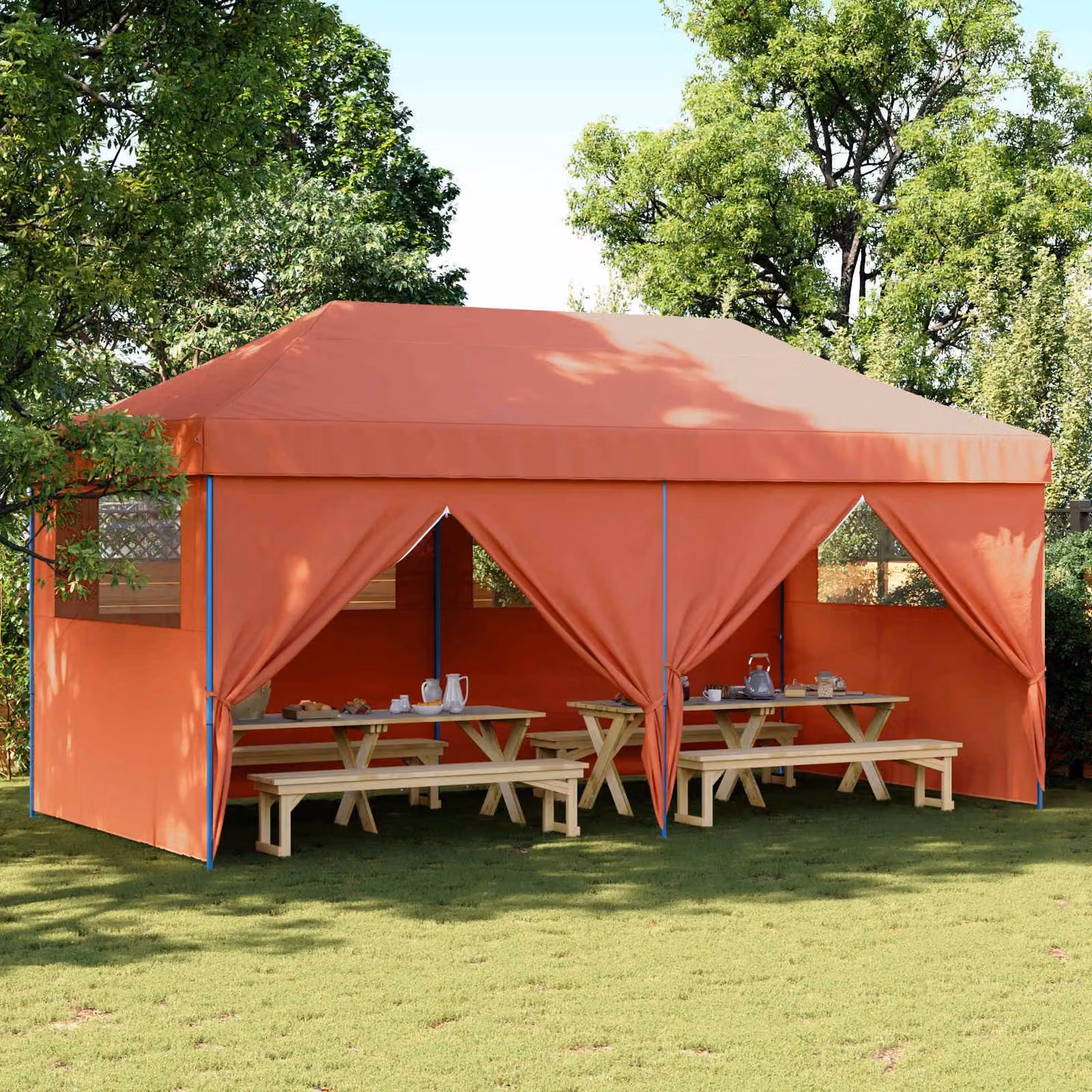 Maison Exclusive - Tenda per feste, dimensioni 292 x 580 x 315 cm, colore terracotta, tessuto Oxford