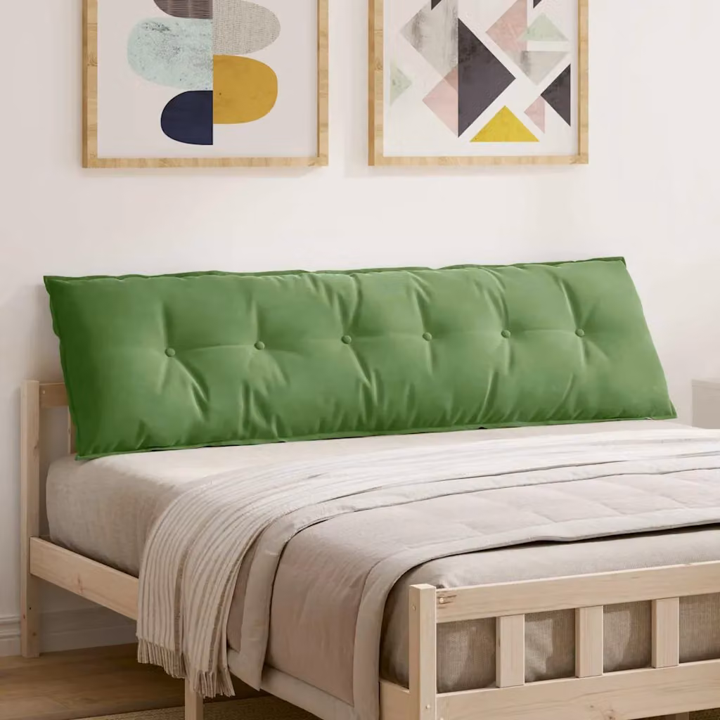 vidaXL Cuscino per Schiena Contornato in Velluto a Costine Verde, L 180 x P 50 cm
