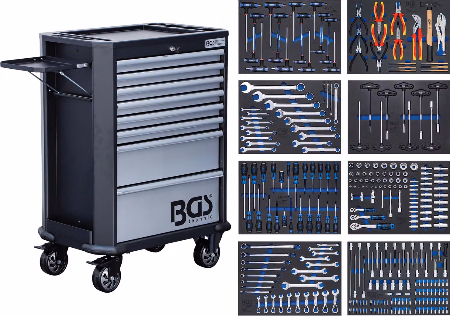 BGS Carrello da officina 8 cassetti con 299 utensili - 4007
