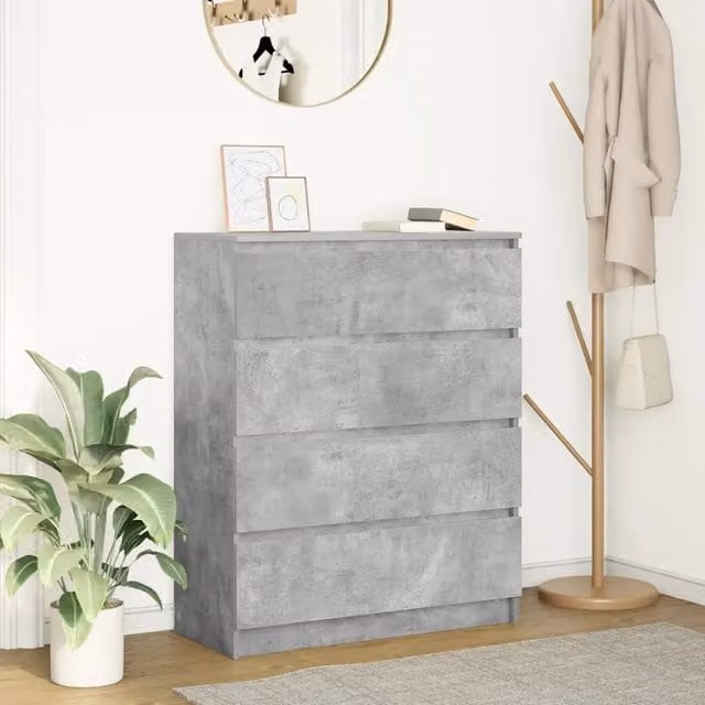 Credenza sospesa vidaXL in MDF Grigio opaco L: 80 cm, P: 35 cm, H: 99 cm