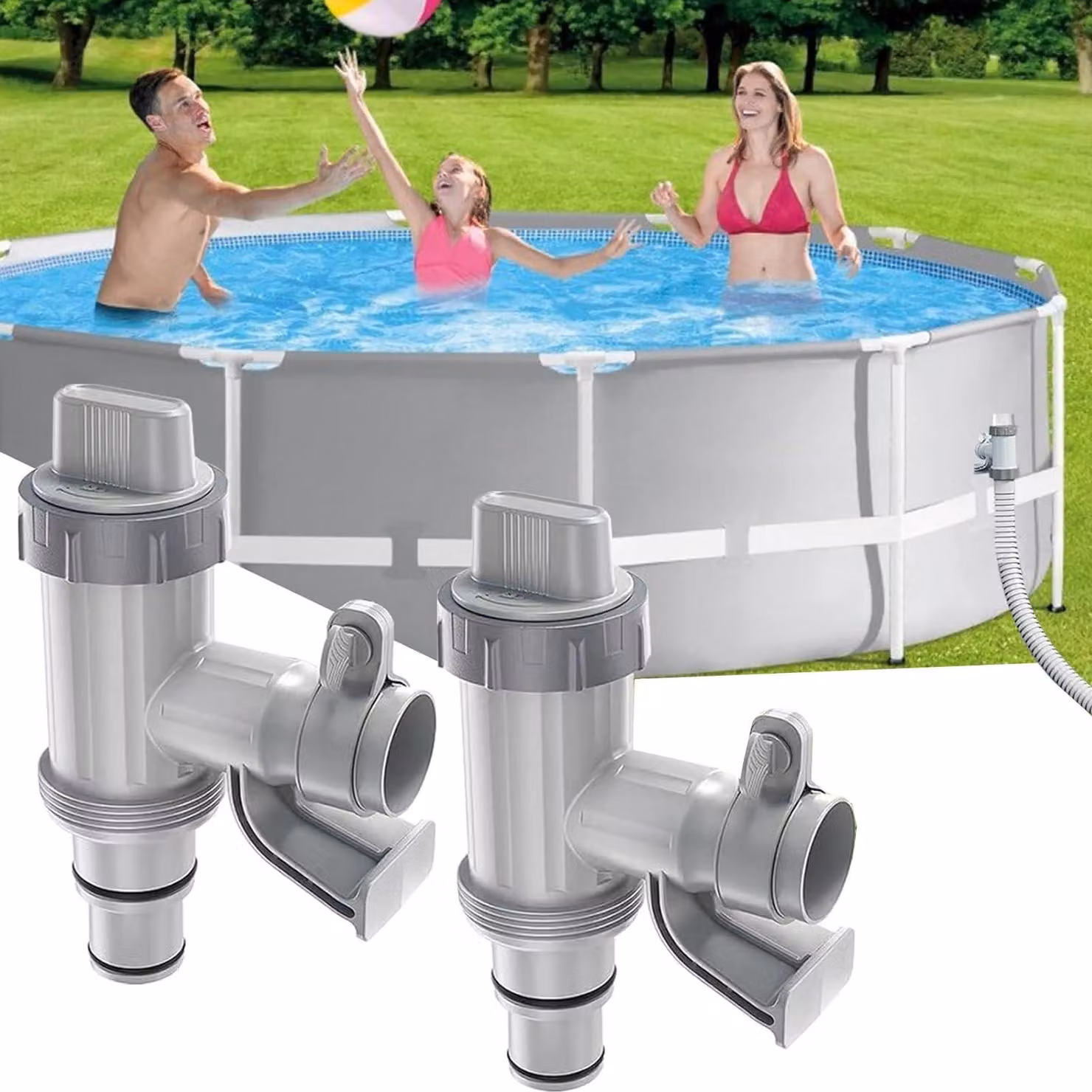 Valvola di sfiato per piscine fuori terra - Valvola di intercettazione per pompe filtro 2-in-1