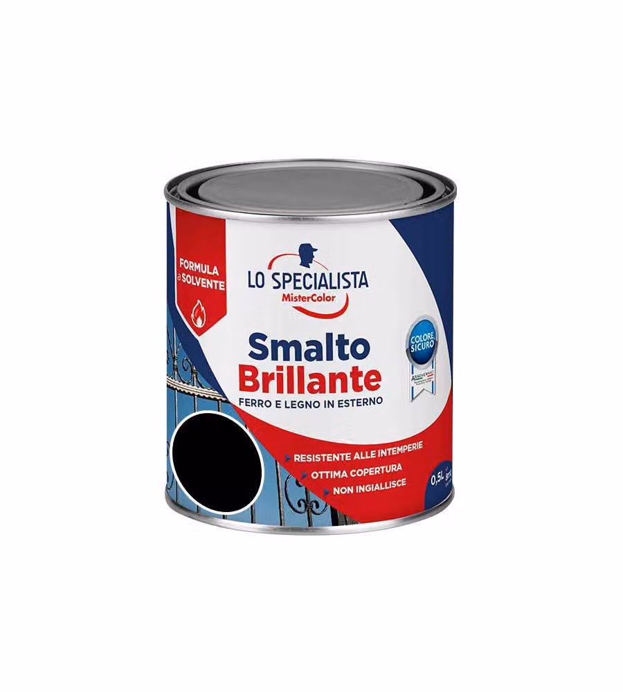 Lo Specialisa Smalto Brillante a Solvente 0,5 l Nero