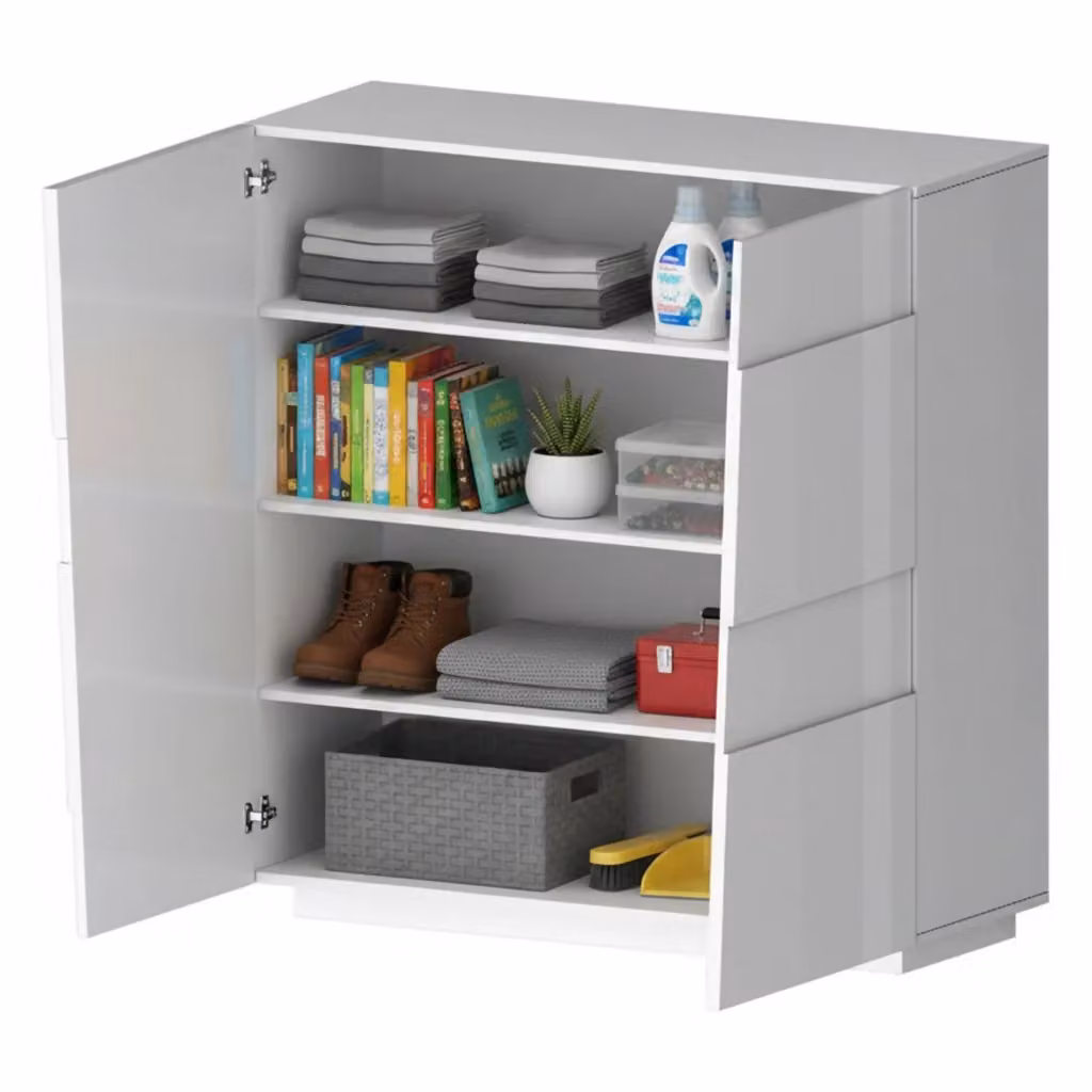 Armadio multiuso a 2 ante DMORA Bianco L: 120 cm, P: 44 cm, H: 126 cm – 2