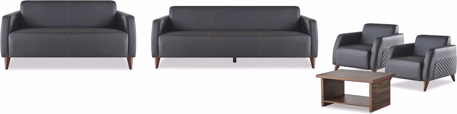 Ledersofas Schwarz 3-Sitzer 2-Sitzer Sessel Braun Couchtisch Couch Weich