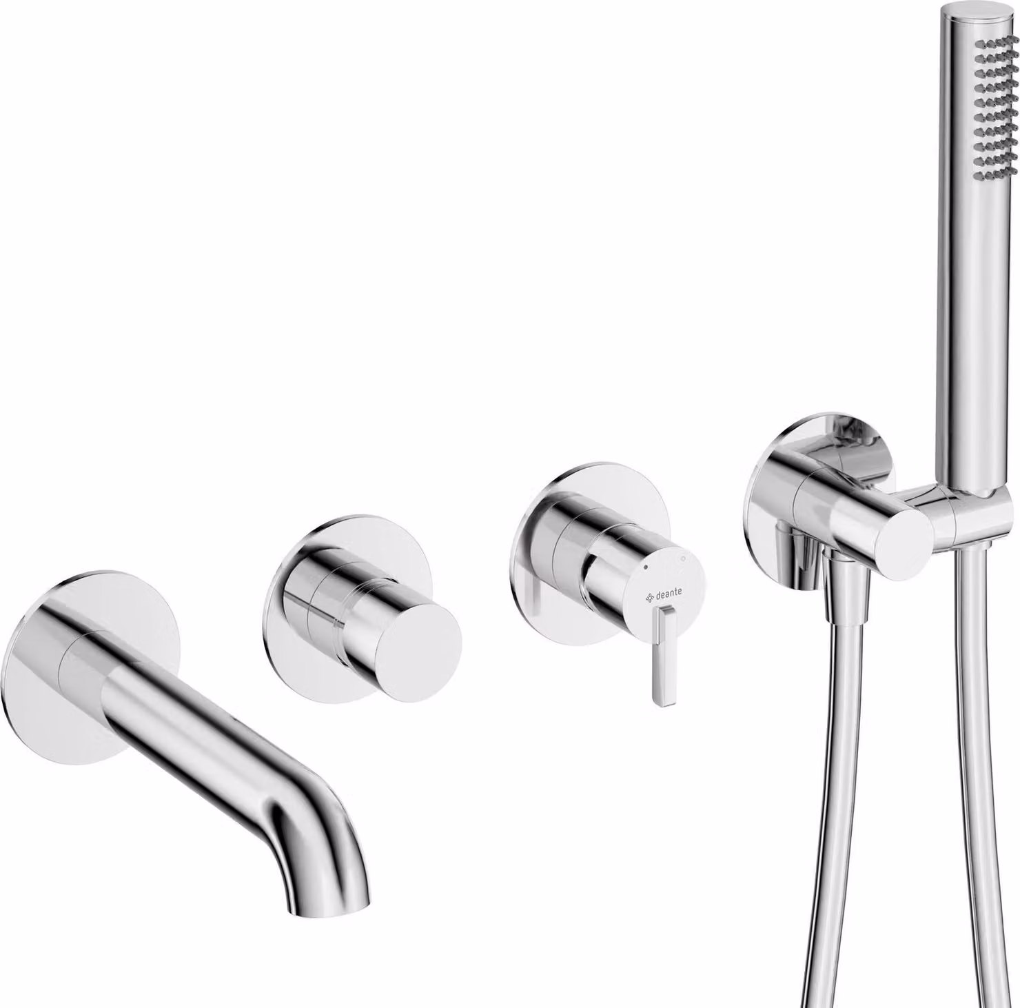 Concealed bath mixer with shower set