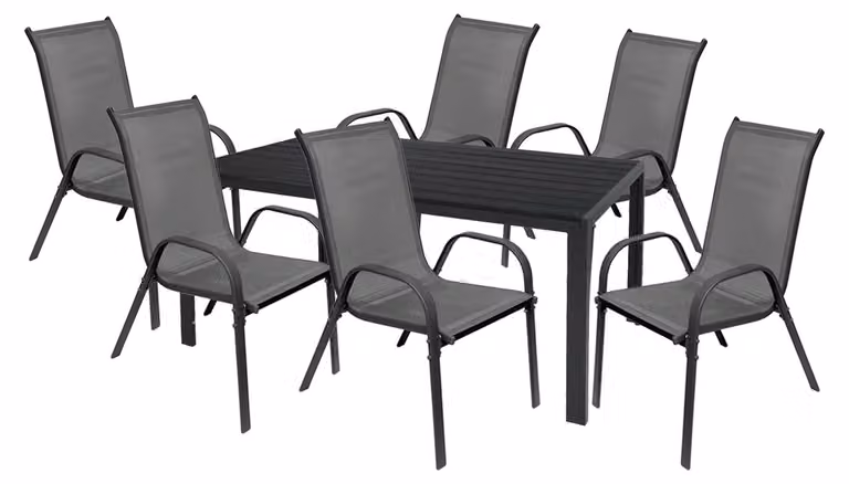 Set da giardino Set di sedute 7 pezzi 180x90cm Alluminio / Non Legno