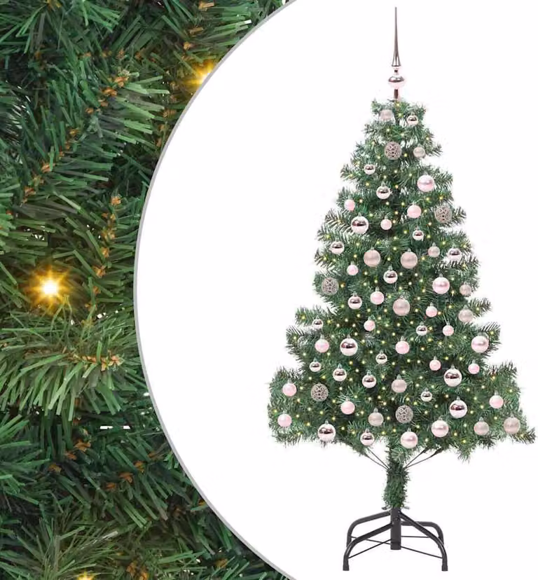 Albero di Natale con 300 LED con supporto Verde 210 cm PVC