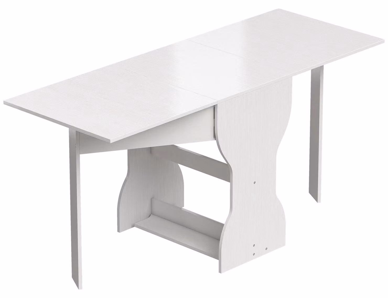 Tavolo pieghevole da pranzo con spazio contenitivo | Colore: Bianco | Dimensioni: 160x60x75 cm