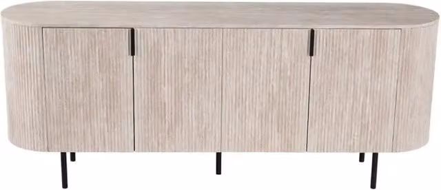 Buffet VAGOS – Coloris rovere chiaro – 4 porte – 200 cm – Grande credenza moderna – Pratico contenitore