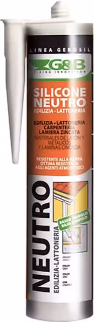 Silicone Neutro Flessibile Gebosil per Lattoneria G&B Colore Testa di Moro 310 ml confezione da 24 pezzi