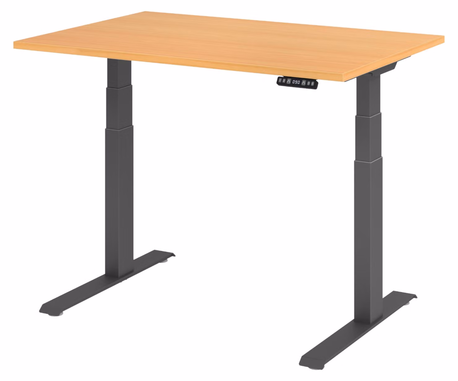 Scrivania elettrica bümö XDKB - Decorazione: faggio, dimensioni: 120 x 80 cm, struttura: grafite