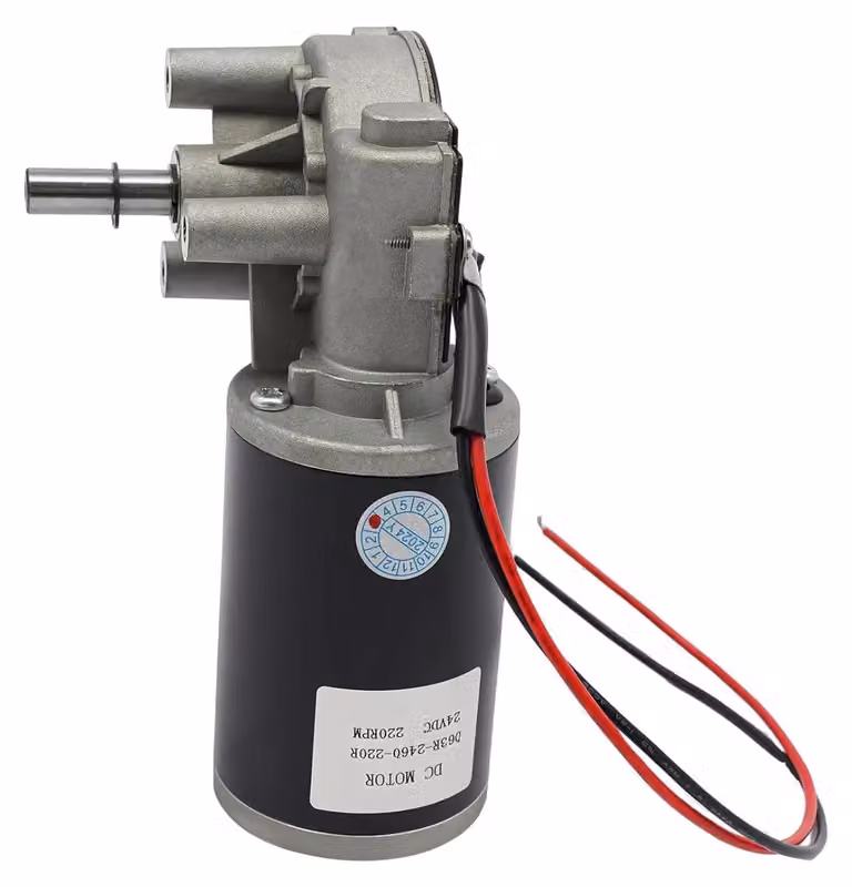 Motore elettrico a trasmissione, 24V DC - 60W, 220 giri/minuto - Alto momento torcente - Adatto per cancelli, estrusi, miscelatori