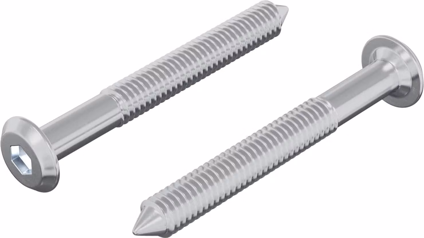 Vite 2 pcs Argento M6 x 50 mm Acciaio