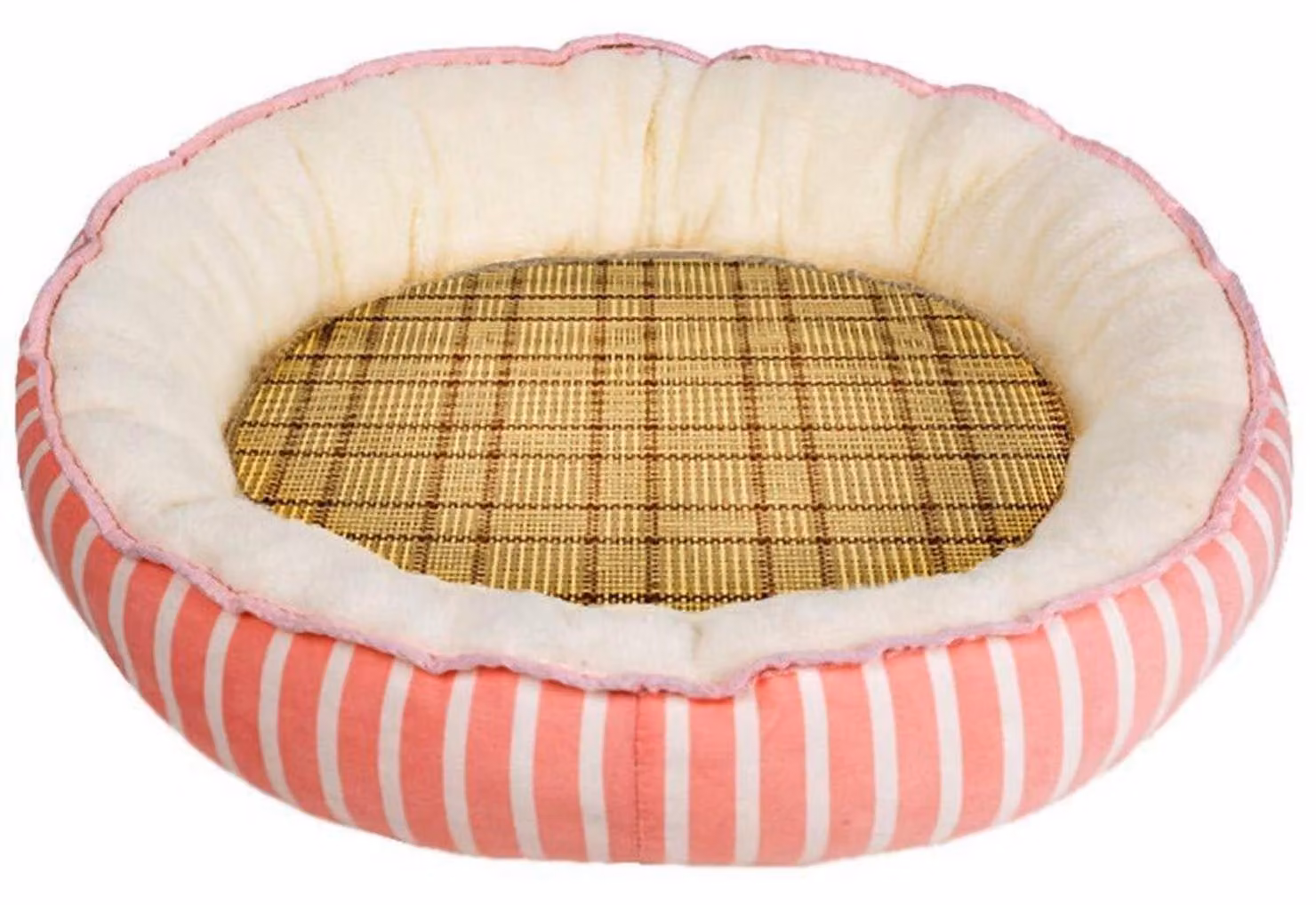 Cuccia per cani, lavabile, rotonda, rosa, taglia XL (70x60 cm)