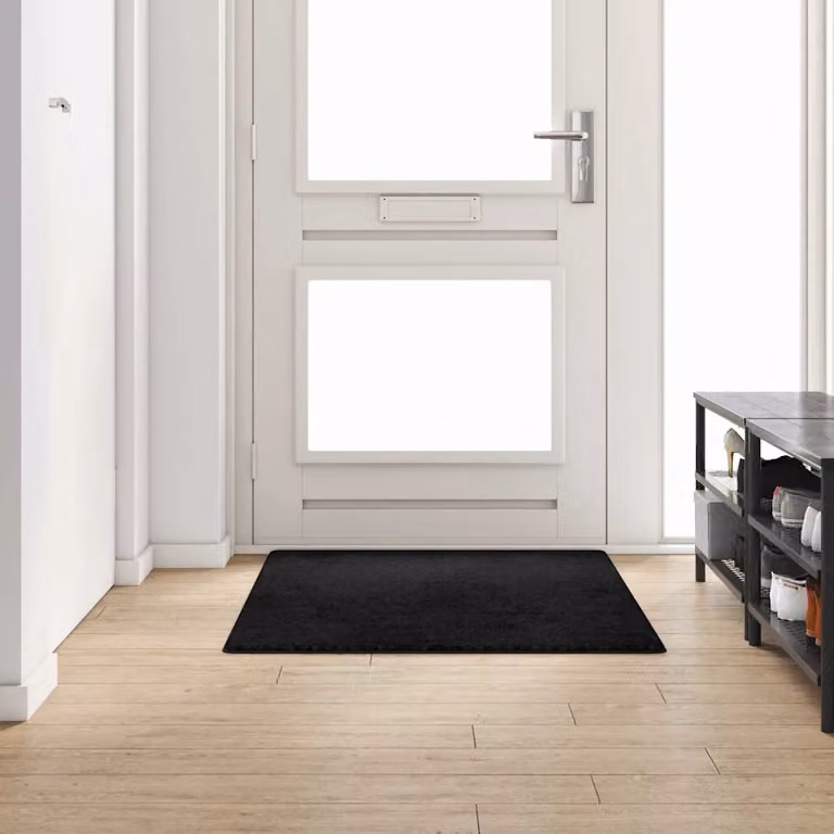 Runner in moquette vidaXL nero, 100 x 150 cm, in polipropilene hand-tufted, antiscivolo e resistente alle macchie
