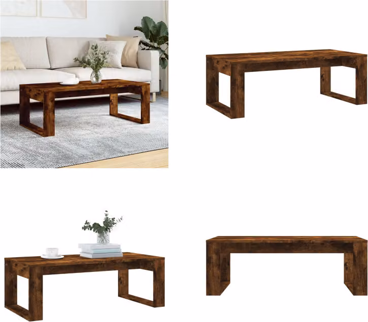 vidaXL Tavolino in rovere affumicato 102x50x35 cm materiale a base di legno - Tavolino - Tavolini - Tavolino - Tavolo da divano