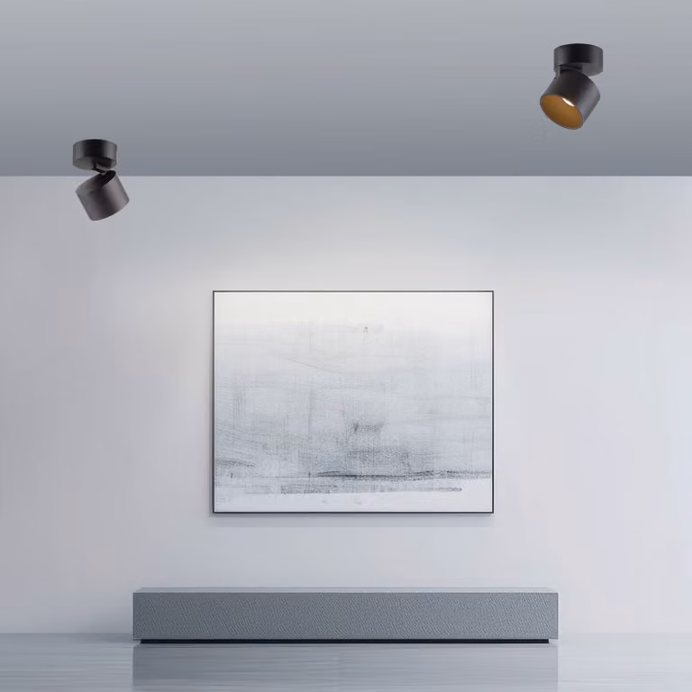 PURE Faretto da soffitto LED Cup, nero, Ø 9,5 cm, metallo dimmerabile, Nero, Soggiorno / Sala da pranzo, Metallo, Moderno