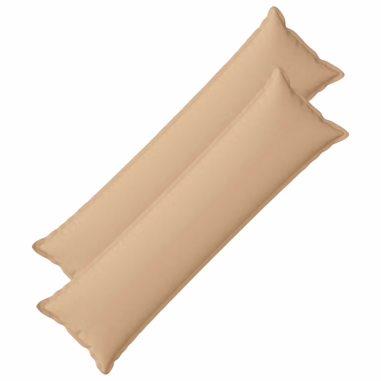 Set di 2 cuscini vidaXL HOUTEN beige con rivestimento lavabile e rimovibile L 145 x P 40 x H 40 cm