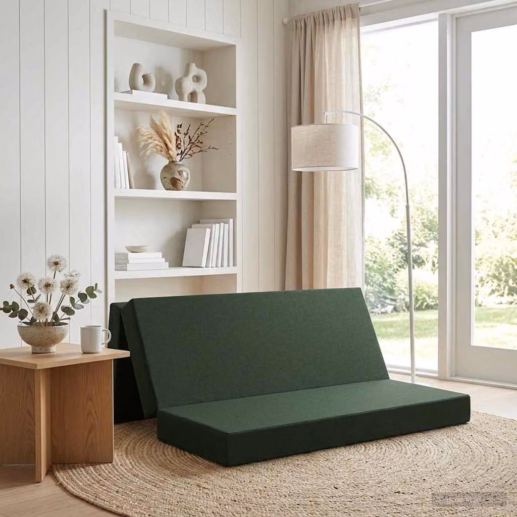 vidaXL Divano Letto Pieghevole Moderno Verde Scuro L: 180 cm, P: 67 cm, H: 45 cm