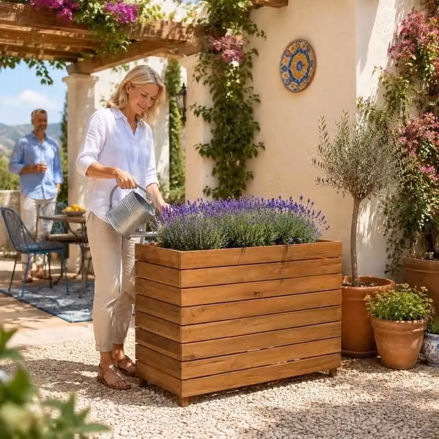 Raised Bed 100x40x72 Cm Teak Reclaimed Wood And Steel