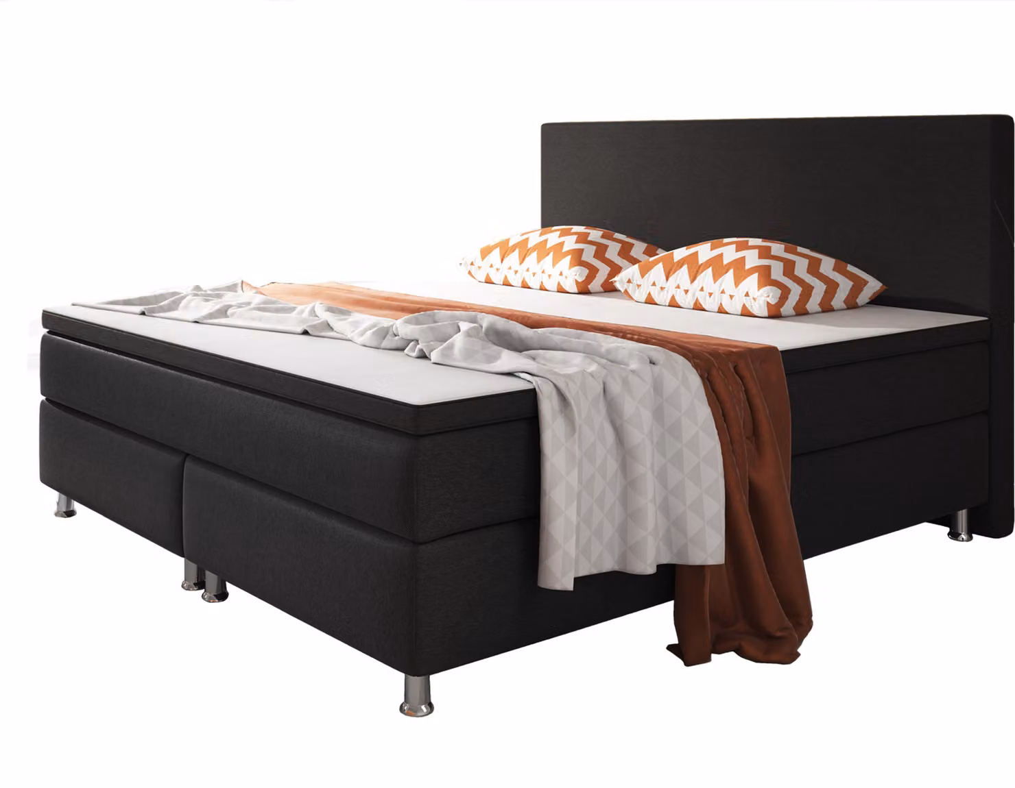Inter Handels box spring letto Berlin, 180x200, nero
