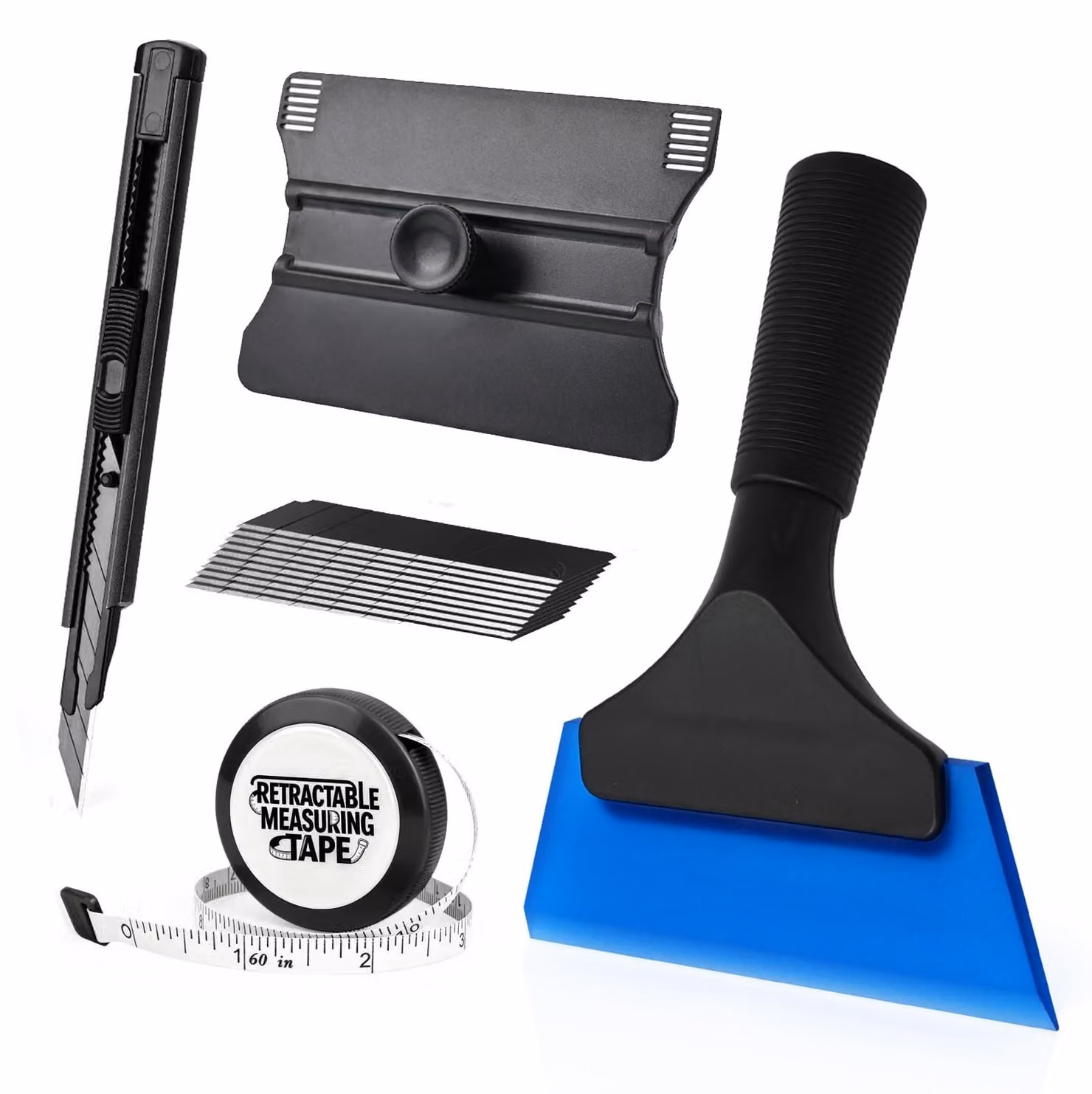 Kit di strumenti per l'applicazione di adesivi in vinile, completo di spatola e metro a nastro