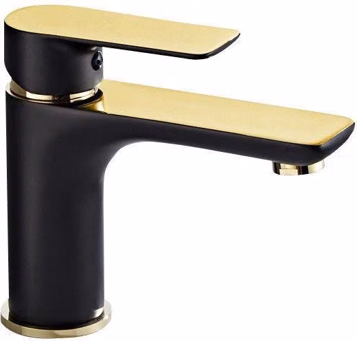 Mexen Alfa rubinetto lavabo, nero/oro - 745700-75