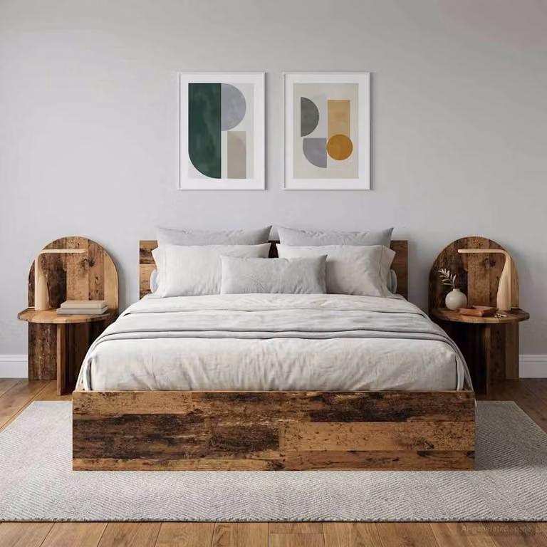 Set di 2 comodini vidaXL in legno ingegnerizzato color marrone, L 48 cm x P 49 cm x H 65 cm