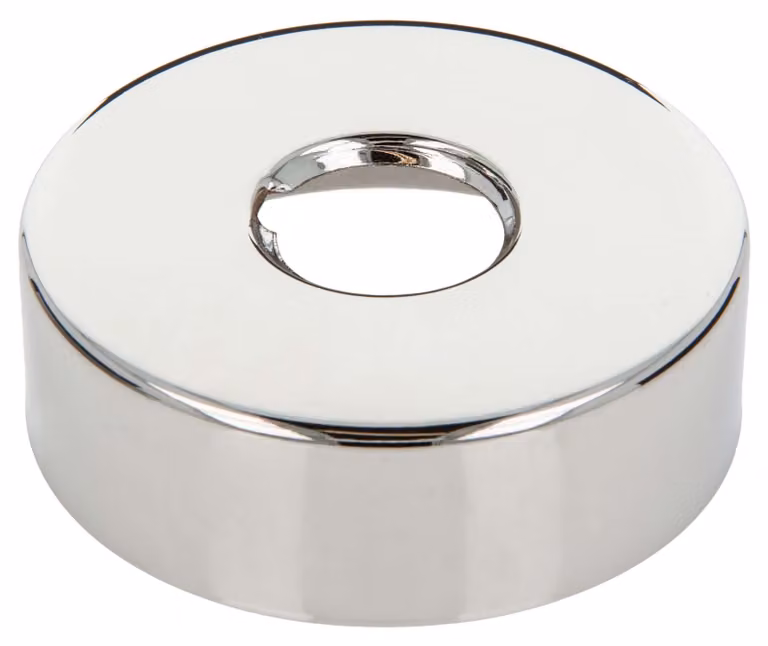 rosone filettato tecuro (3/4) Ø 27 mm x Ø 80 mm x altezza 25 mm, ottone cromato