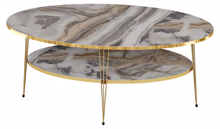 Mehrfarbiger Holz-Couchtisch im modernen Design