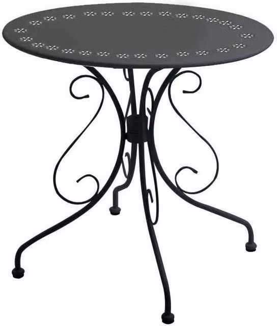 Tavolo da giardino rotondo New Old GIORDANOSHOP in metallo antracite Ø70 x H72 cm