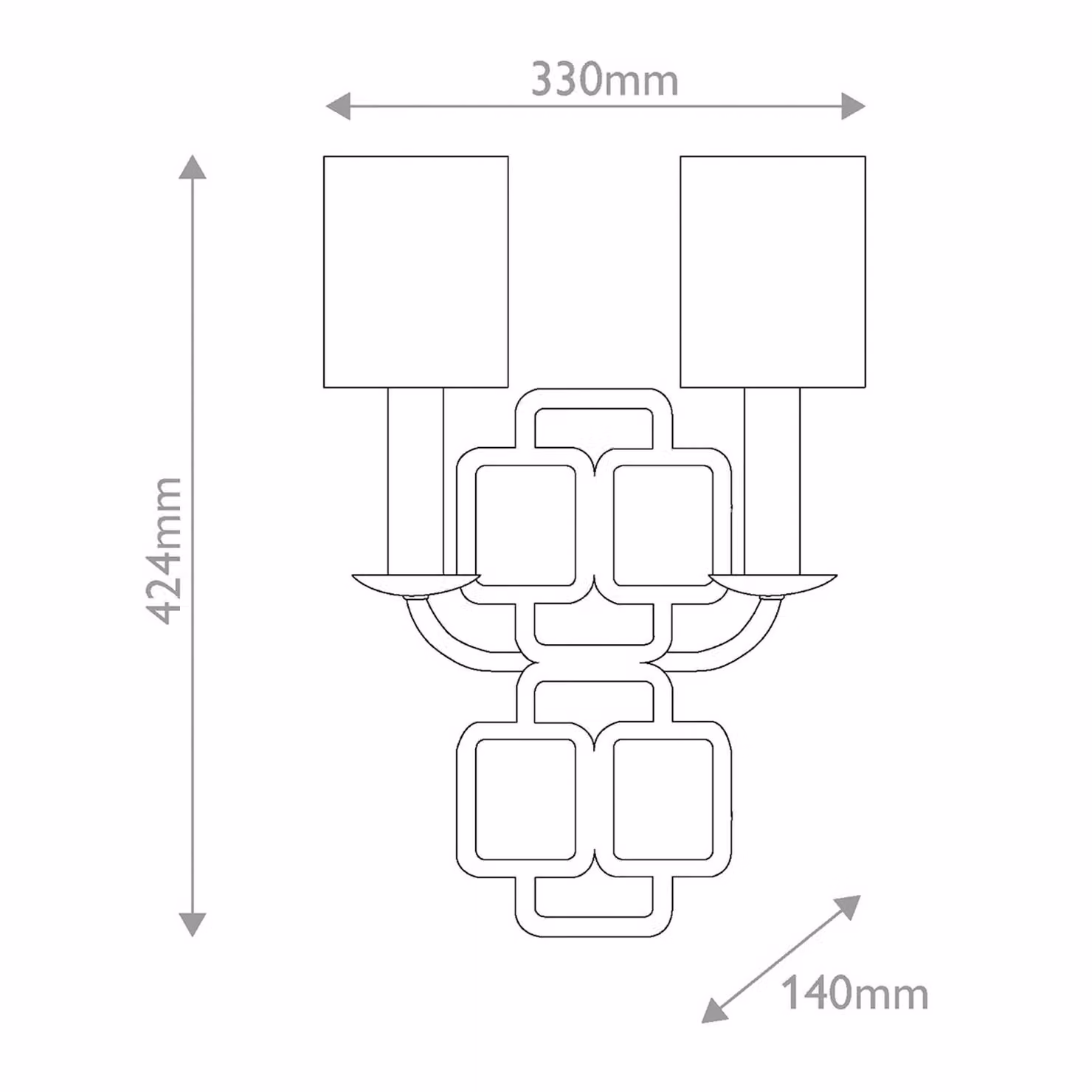 HINKLEY Applique da parete Sabina, dimmerabile, Nero, Soggiorno / Sala da pranzo, Metallo, Moderno, Applique