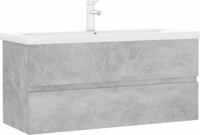 Mobile con Lavabo | Armadio Lavabo Integrato Grigio Cemento in Legno Multistrato