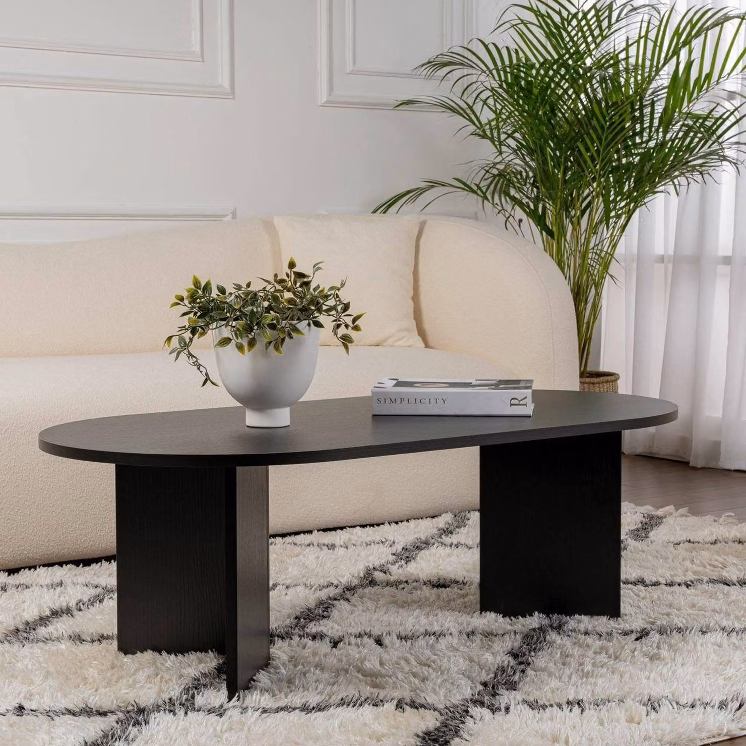 Dmora Tavolino da Salotto Elain 60x119x40h cm Nero, Peso Massimo Supportato 20 kg Forma Rettangolare