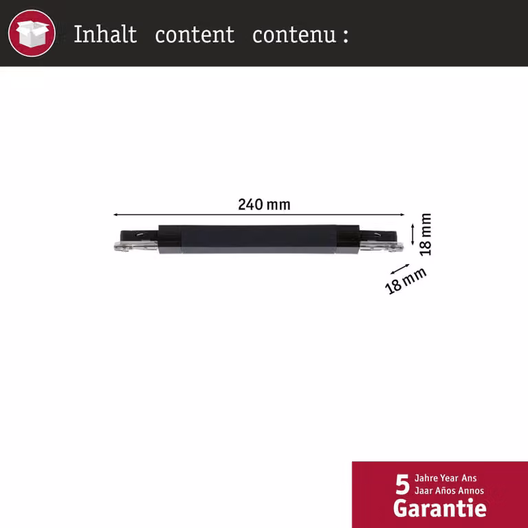 Paulmann URail Adattatore per binario Zigbee Dimmer/Interruttore cromato opaco Schienenadapter, Cromo / Argento, Plastica