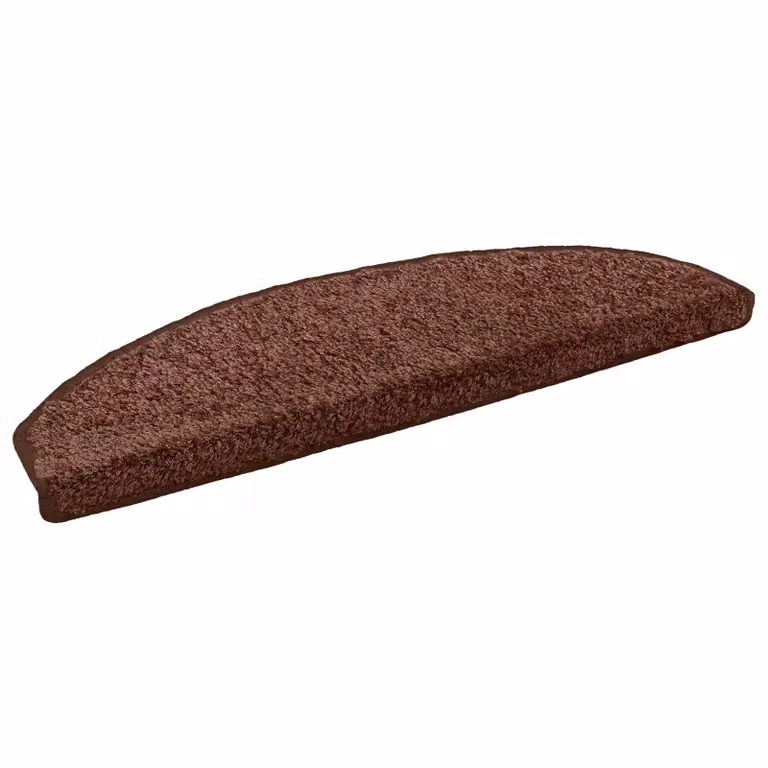 vidaXL Set di 15 tappetini per scale autoadesivi antiscivolo e fonoassorbenti in polipropilene, marrone, L 80 x P 24,5 x H 3,5 cm