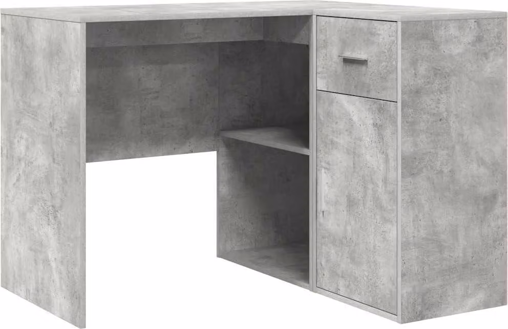 Scrivania ad angolo Grigio cemento 102 x 88 x 75 cm
