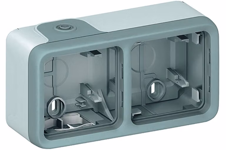 Legrand Plexo55 Custodia modulare a 2 ingressi orizzontale a tenuta stagna per montaggio esterno grigio 069672