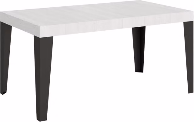 Tavolo da pranzo rettangolare allungabile GIORDANOSHOP in legno di frassino bianco, L/P/H: 160-420 x 90 x 77 cm