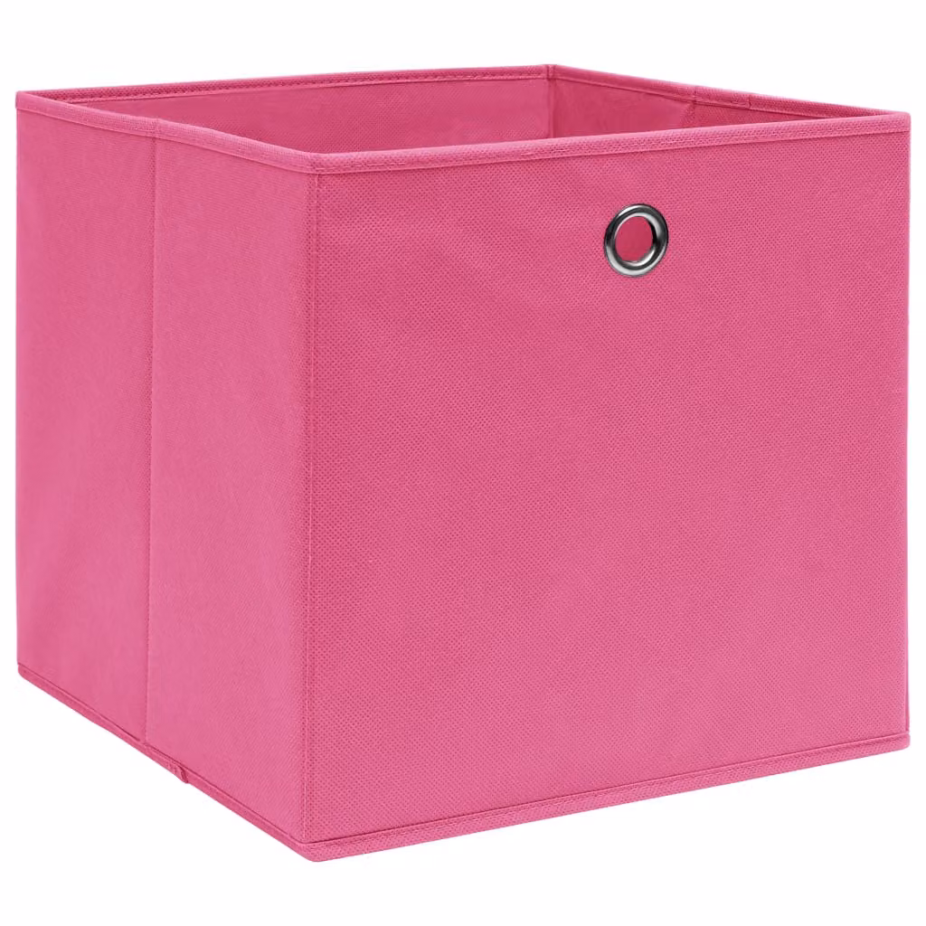 vidaXL Scatole portaoggetti 10 pz. Tessuto non tessuto 28x28x28 cm Rosa