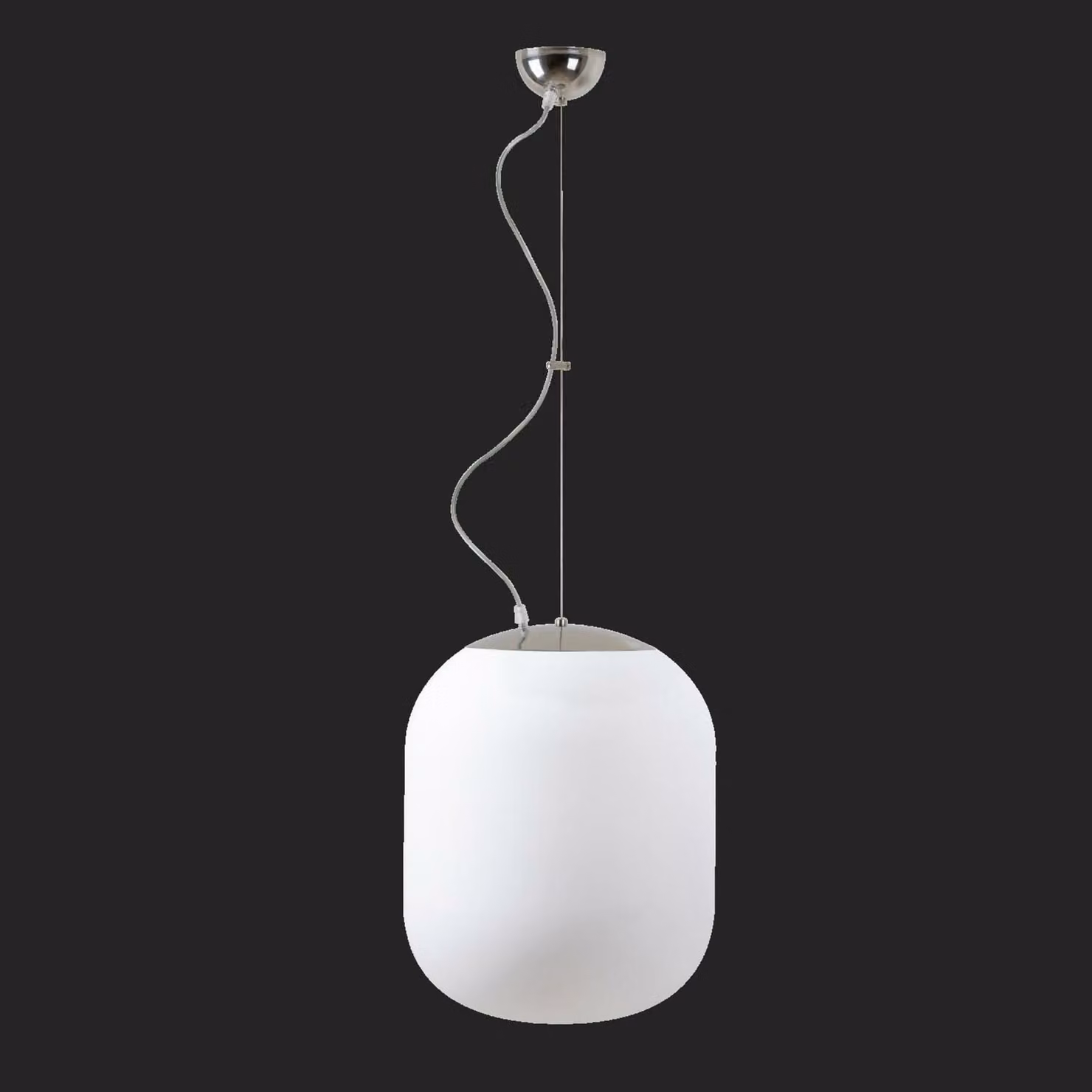 OSMONT TAN67842 TANIA L2 apparecchio a sospensione in vetro acciaio inox lucido / bianco IP40 4000 K 41W LED combinazione di emergenza 3 h