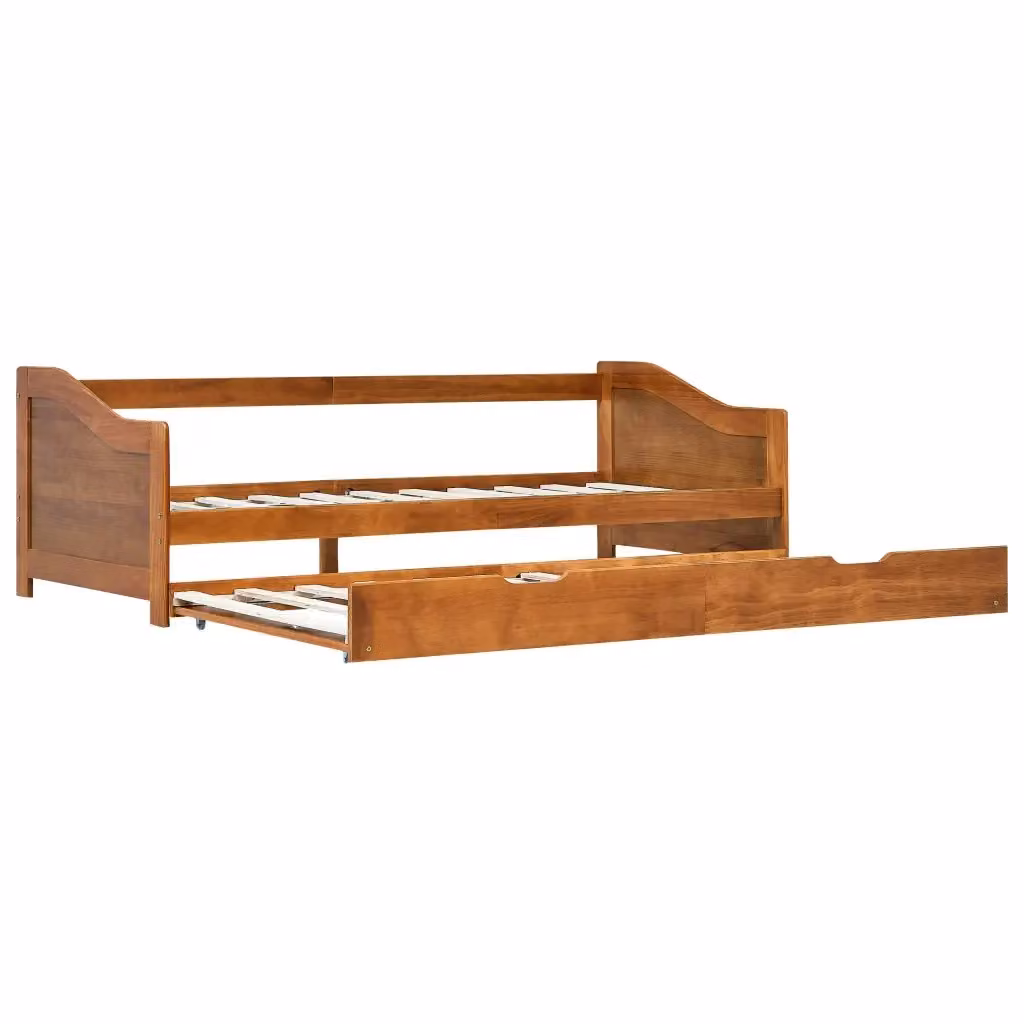 Dormeuse estraibile vidaXL in legno marrone con doghe in legno L/P/H: 205 x 90 x 66 cm – 2