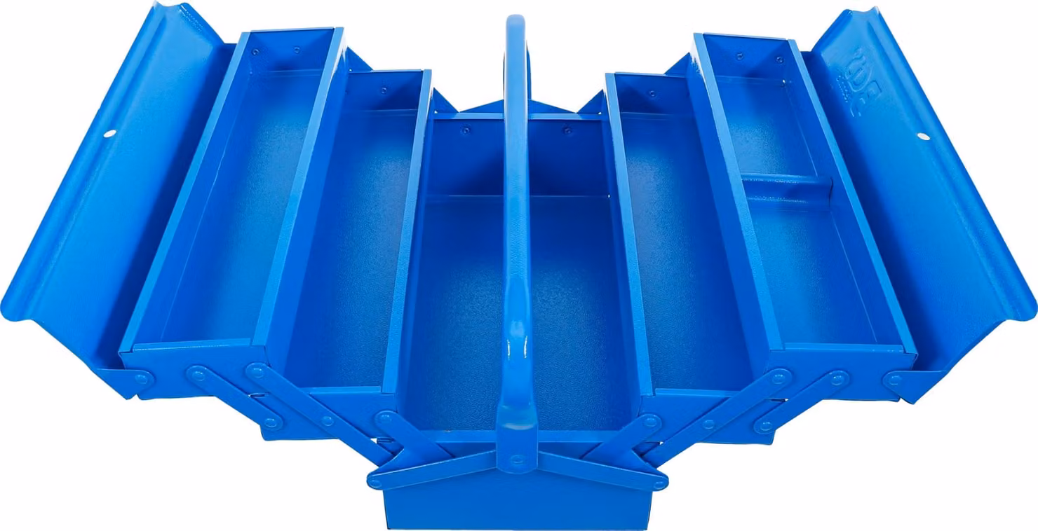 Cassetta degli attrezzi in metallo BGS vuota 420 x 200 x 200 mm 5 scomparti - 33000
