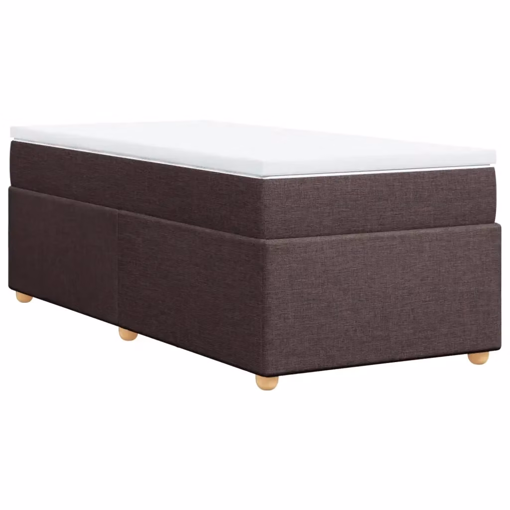Letto ibrido vidaXL con giroletto a molle e materasso in tessuto marrone e bianco L/P/H: 90 x 190 cm – 2
