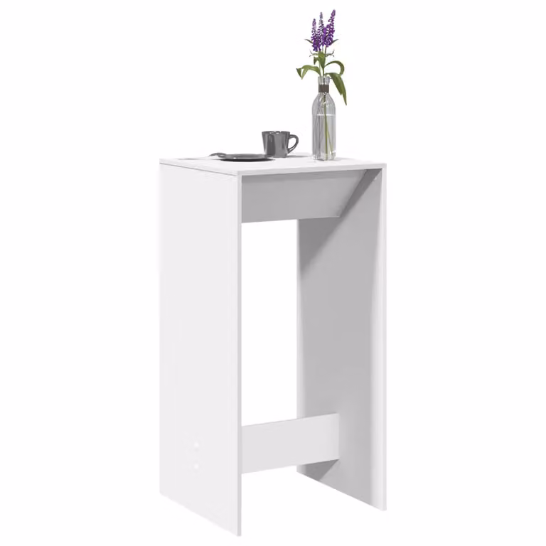 vidaXL Tavolo da Bar Moderno Bianco in MDF e Truciolato L/P/H: 51 x 50 x 103,5 cm