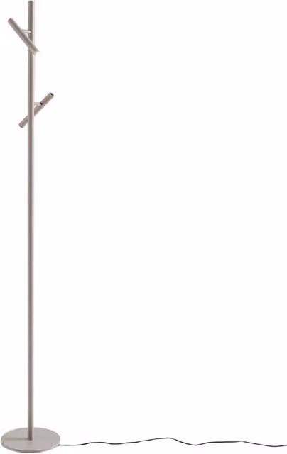 Lampada da terra GPIT40 in alluminio finitura tortora, 2x5,4W LED integrato 3000K, 431lm, fascio 25° orientabile, accensione separata - Gea Luce