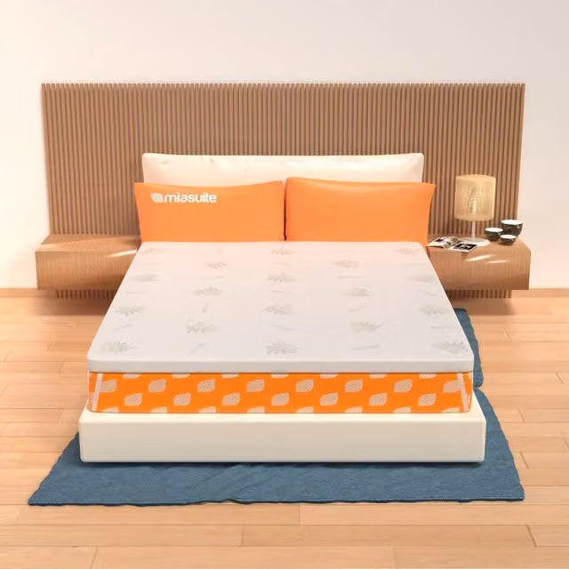 Topper in Memory Foam MIASUITE per materasso con tessuto Aloe Vera, sfoderabile, Bianco, L/P: 90 x 200 cm, H: 10 cm