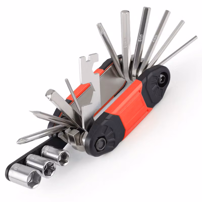 Set di attrezzi per bicicletta MUNDO, (set di estrattori 16 in 1, rapatura, multiutensile), set di chiavi a bussola