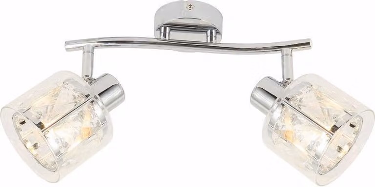 Lampada da soffitto Elmo cromata 2xE14x40W in metallo, dimensioni: 16x29x10 cm, IP20, Reality